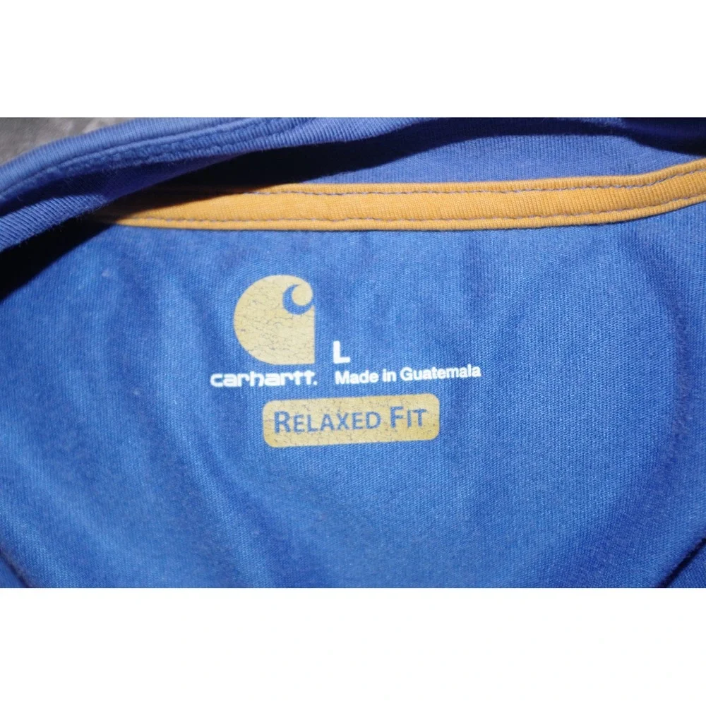 Carhartt Force Men L Blue Quarter Zip Pullover Relaxed Fit Long Sleeve Shirt